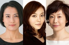 「マリアの首 －幻に長崎を想う曲－」の出演者。左から伊勢佳世、鈴木杏、峯村リエ。