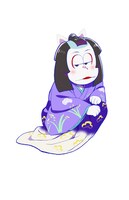 源九郎狐に扮した一松。