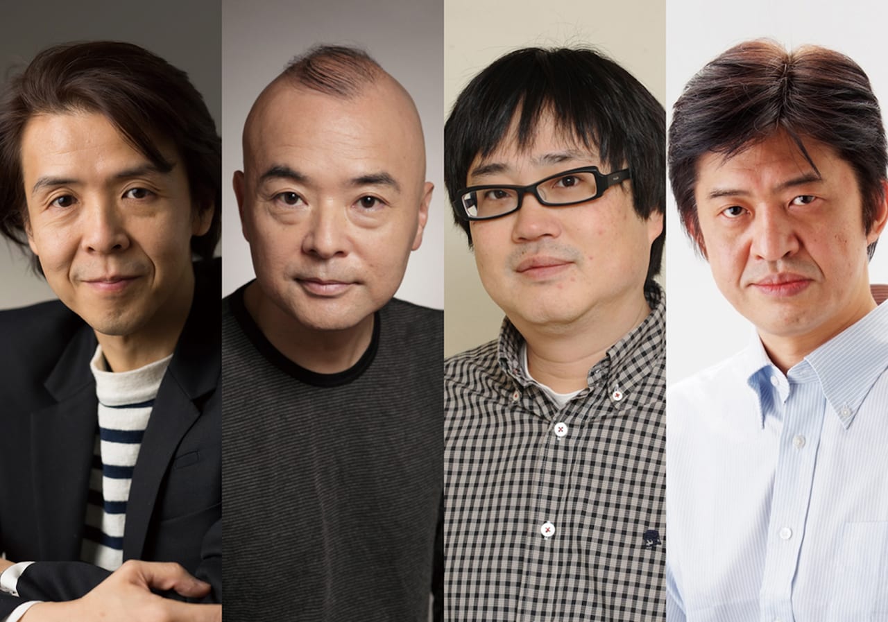 左から、「歓喜の歌」演出を手がける横内謙介、キャストの酒井敏也、六角精児、岡森諦。