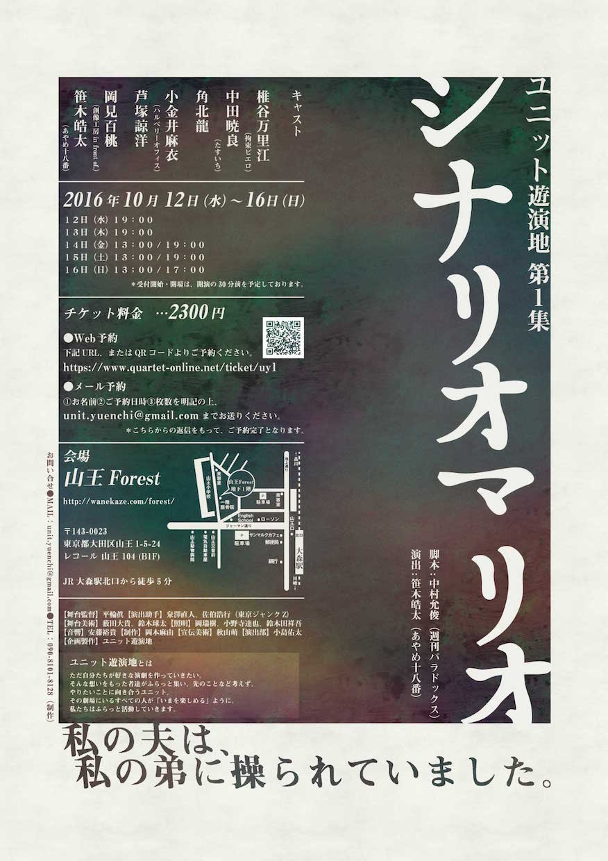 ユニット遊演地「シナリオマリオ」チラシ裏