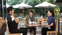 「ボクらの時代」収録の様子。左から大倉孝二、水野美紀、坂井真紀。(c)フジテレビ