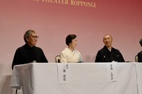 左から三池崇史、寺島しのぶ、市川海老蔵。