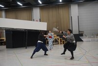 「『剣豪将軍義輝～戦国に輝く清爽の星～』前編」稽古の様子。