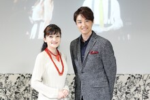 WOWOWライブ「それゆけ！ミュージカル応援し隊 井上芳雄の小部屋」収録の様子。左から島田歌穂、井上芳雄。