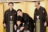 「團菊祭五月大歌舞伎」記者発表より。左から坂東亀寿、坂東侑汰、坂東亀三郎、坂東彦三郎。