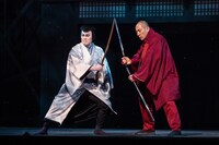 「六本木歌舞伎 第二弾『座頭市』」公開舞台稽古より。