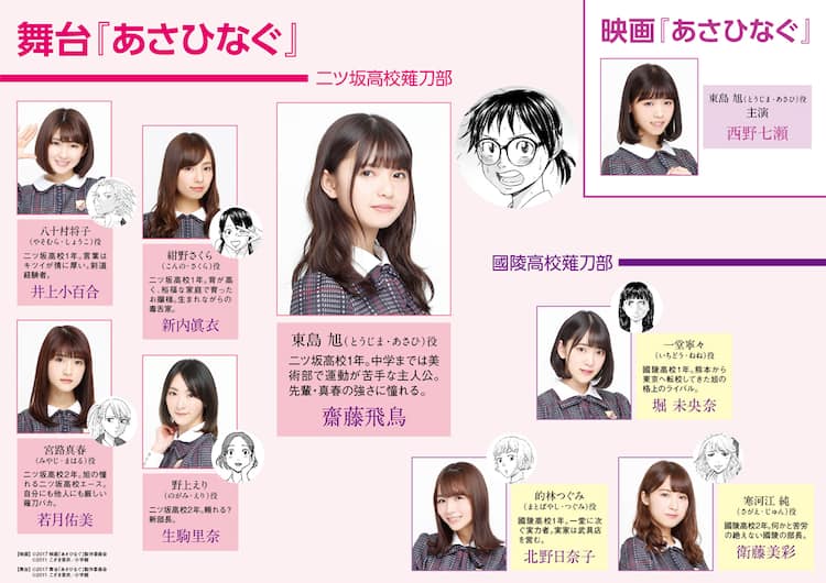 乃木坂46・齋藤飛鳥主演「あさひなぐ」二ツ坂＆國陵薙刀部の配役明らか 