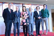 左からジャン=ルイ・グリンダ、ジャンパオロ・ビザンティ、オルガ・ペレチャッコ=マリオッティ、飯守泰次郎、アルトゥール・ルチンスキー、イスマエル・ジョルディ。