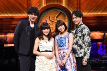 BS-TBS「『Sound Inn "S"』～ミュージカルスペシャル」出演者。左から城田優、昆夏美、新妻聖子、山崎育三郎。