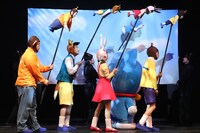 舞台版「ドラえもん のび太とアニマル惑星（プラネット）」プレスコールより。（撮影：田中亜紀）