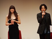 ミュージカル「TARO URASHIMA」出演者トークショー付き上映会の様子。左から上原多香子、木村了。
