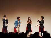 ミュージカル「TARO URASHIMA」出演者トークショー付き上映会の様子。左から滝口幸広、辻本祐樹、上原多香子、木村了。