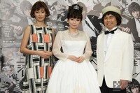 シアターコクーン・オンレパートリー2017「妄想歌謡劇『上を下へのジレッタ』」囲み取材より。左から本仮屋ユイカ、中川翔子、浜野謙太。