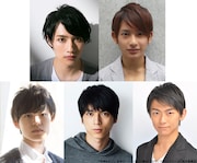 上段左から松本岳、橋本祥平。下段左から上村海成、小松準弥、野見山拳太。