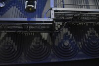 映画館の構造を残した吸音壁。