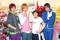 「厨病激発ボーイ」囲み取材より、左から野尻大介、金井成大、大平峻也、有澤樟太郎。