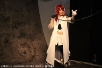 舞台「BRAVE10」のビジュアル撮影中の様子。櫻井圭登演じる由利鎌之介。