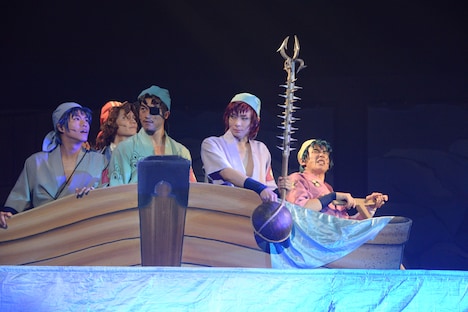 「ミュージカル『忍たま乱太郎』第8弾 再演 ～がんばれ五年生！技あり、術あり、初忍務!!～」ゲネプロより。兵庫水軍の面々。