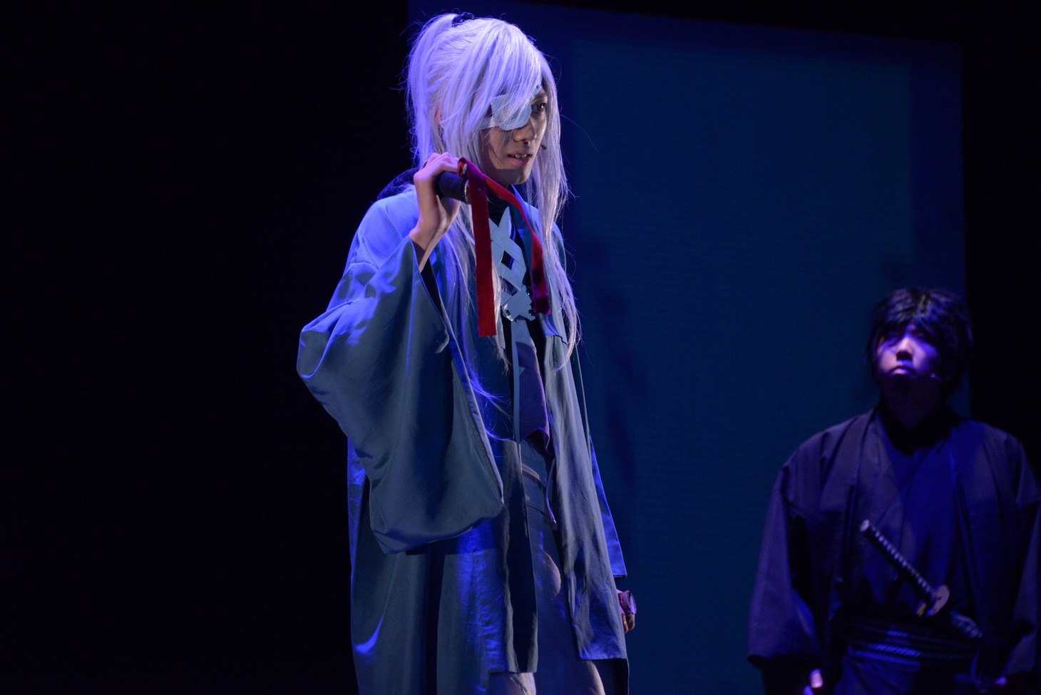 舞台「BRAVE10」ゲネプロより、小坂涼太郎演じる伊達政宗。