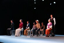 文学座附属演劇研究所本科第57期発表会「わが町」夜間部のゲネプロより。（撮影：宮川舞子）