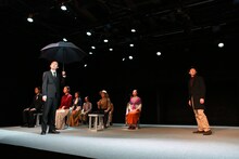 文学座附属演劇研究所本科第57期発表会「わが町」夜間部のゲネプロより。（撮影：宮川舞子）