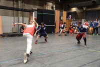 「超体感ステージ『キャプテン翼』」公開稽古より。