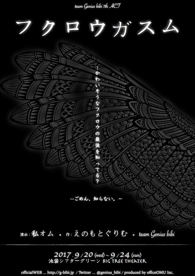 team Genius bibi 7th ACT「フクロウガスム」チラシ表