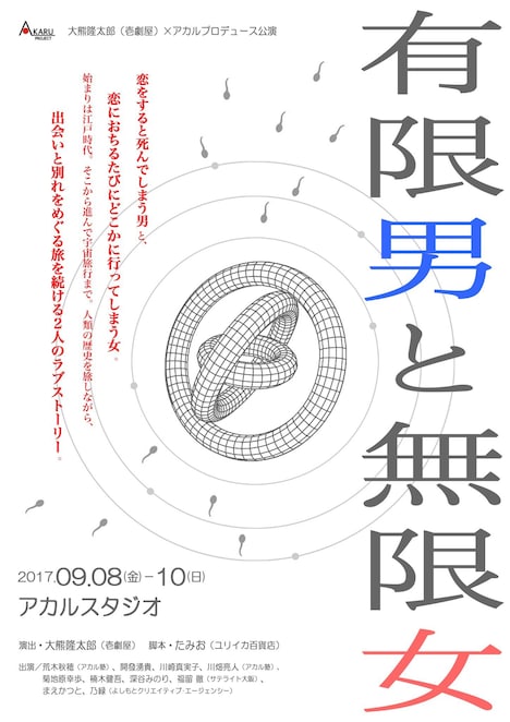 大熊隆太郎（壱劇屋）×アカルプロデュース公演「有限男と無限女」チラシ表