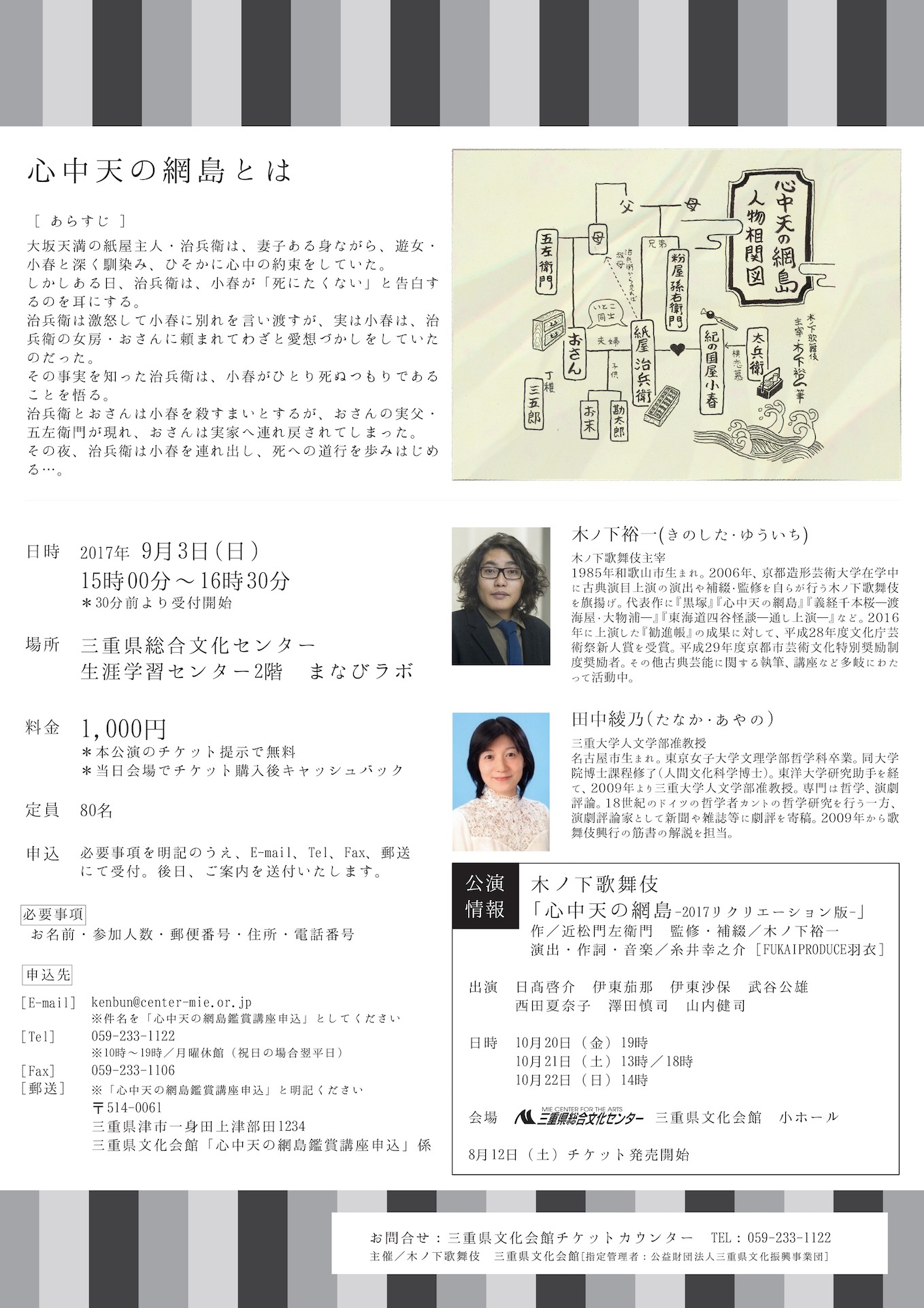 木ノ下歌舞伎「心中天の網島ー2017リクリエーション版ー」関連企画「心中天の網島」徹底深掘り講座チラシ裏