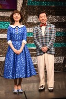 「夫婦漫才」製作発表より。左から大地真央、中村梅雀。