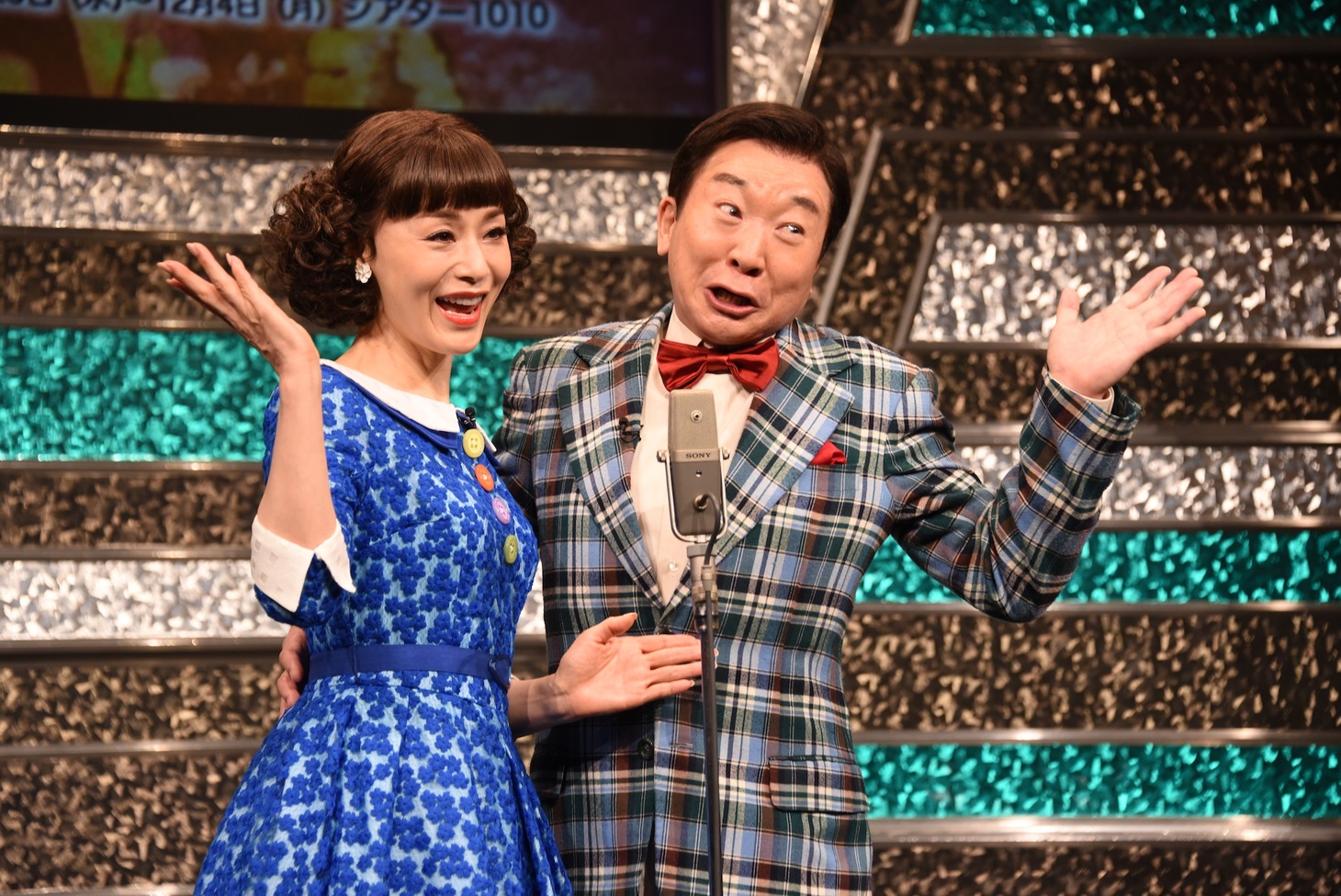 「夫婦漫才」製作発表より。左から大地真央、中村梅雀。