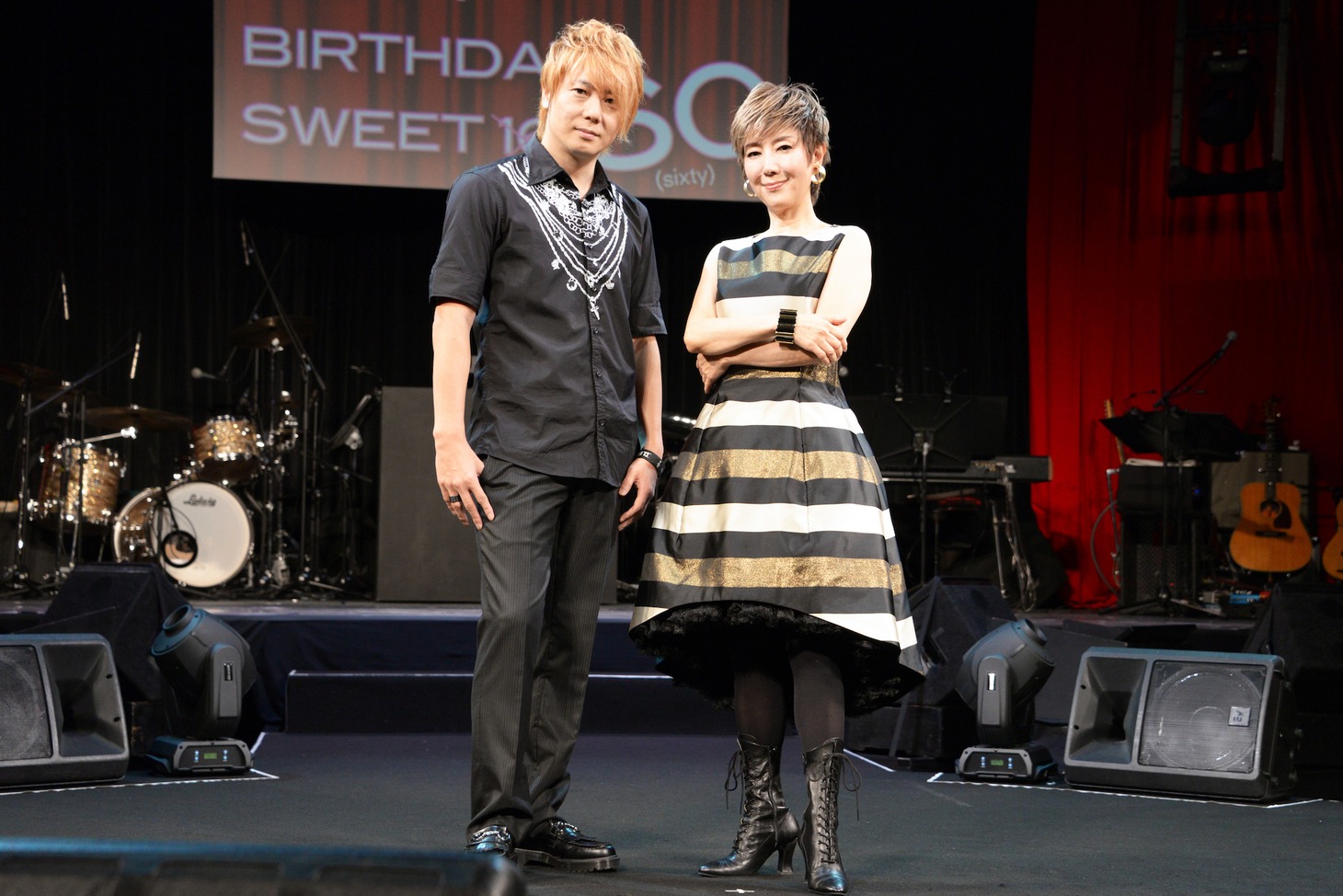 戸田恵子「60th Anniversary Live Show『Happy Birthday Sweet 60』」囲み取材より。左から植木豪、戸田恵子。
