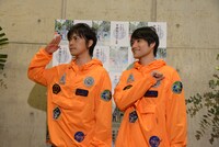 ともだちのおとうと「宇宙船ドリーム号」囲み取材より。左から勝地涼、笠原秀幸。