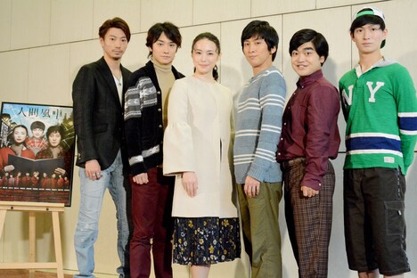 左から矢崎広、良知真次、ミムラ、成河、加藤諒、松田凌。