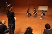 高校生と創る演劇「ガンボ！ それはフクザツな生まれの料理の名前 あるいはフクザツな生まれの あたしらの歌」プレワークショプの様子。