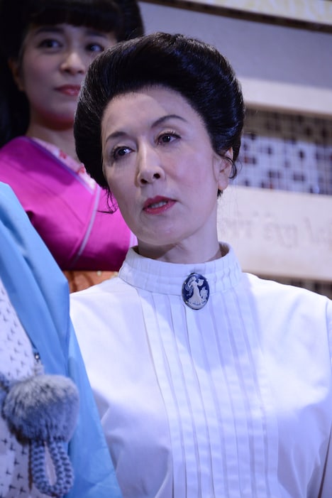 「土佐堀川 近代ニッポン―女性を花咲かせた女 広岡浅子の生涯」囲み取材より。広岡浅子役の高畑淳子。