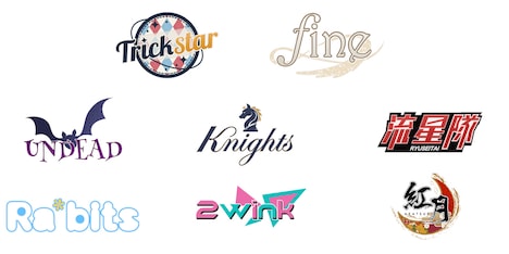 「あんさんぶるスターズ！オン・ステージ」全8ユニットのロゴ。