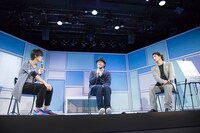 手塚治虫生誕90周年記念プロジェクト「MANGA Performance W3（ワンダースリー）」スペシャルトークショーより。左から吉田尚記、ウォーリー木下、西島数博。