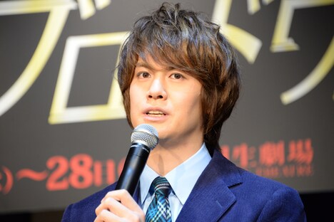 ミュージカル「ブロードウェイと銃弾」製作発表記者会見より。浦井健治。