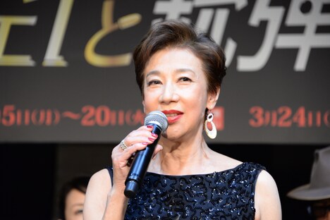 ミュージカル「ブロードウェイと銃弾」製作発表記者会見より。前田美波里。