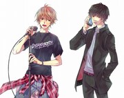 片山始(左)、片山亮(右)のイラスト。