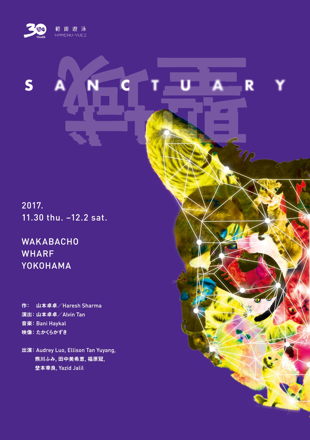 範宙遊泳×THE NECESSARY STAGE「SANCTUARY -聖域-」日本公演のチラシ表。