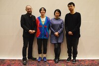 審査員。左から鳴海康平、篠田千明、羊屋白玉、三浦基。