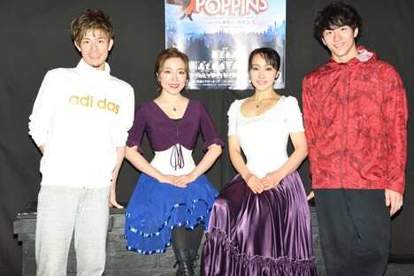 左から柿澤勇人、平原綾香、濱田めぐみ、大貫勇輔。
