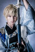 にらみ合う小笠原健と橘龍丸 イケメン戦国 第3弾 メインビジュアル公開 ステージナタリー