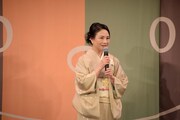 「KAWAII KABUKI～ハローキティ一座の桃太郎～」記者発表会より、サンリオピューロランドの小巻亜矢館長。