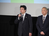 「8Kスーパーハイヴィジョン国際映像演劇祭先行プレミア上映会」の様子。
