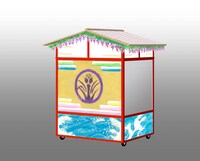 初音ミクが乗る山車のイメージ。