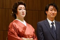 左から河合雪之丞、喜多村緑郎。