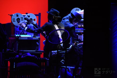 「High Life」ゲネプロより、吉田悠（Open Reel Ensemble）と吉田匡（Open Reel Ensemble）の演奏ブース。